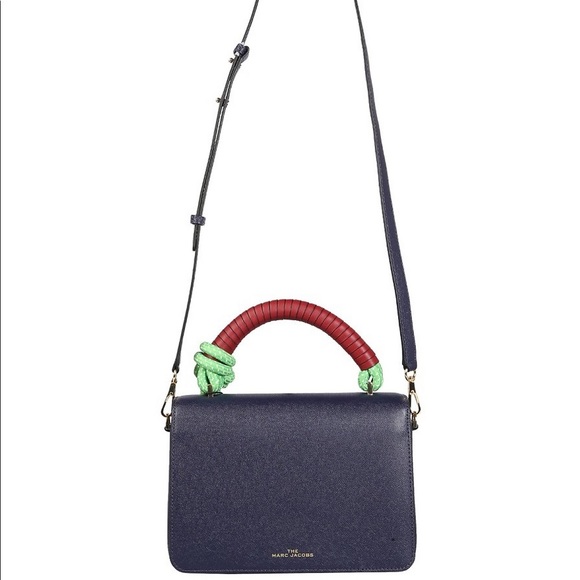 Marc Jacobs The J-Link Twist Top Leather Handle Bag in Navy - Picture 4 of 8